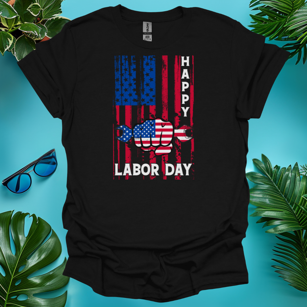 Distressed Flag Labor Day T-Shirt