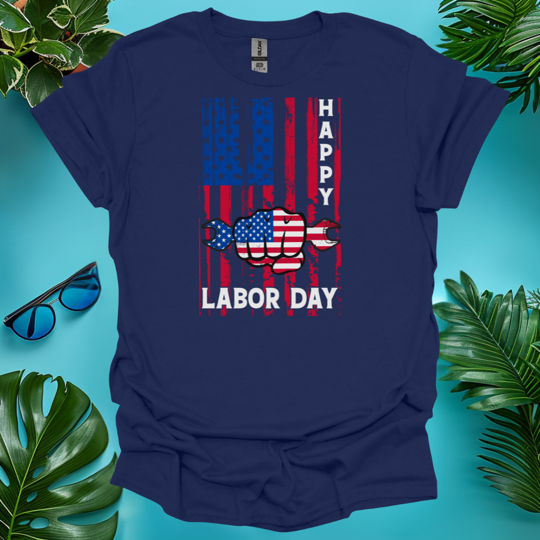 Distressed Flag Labor Day T-Shirt