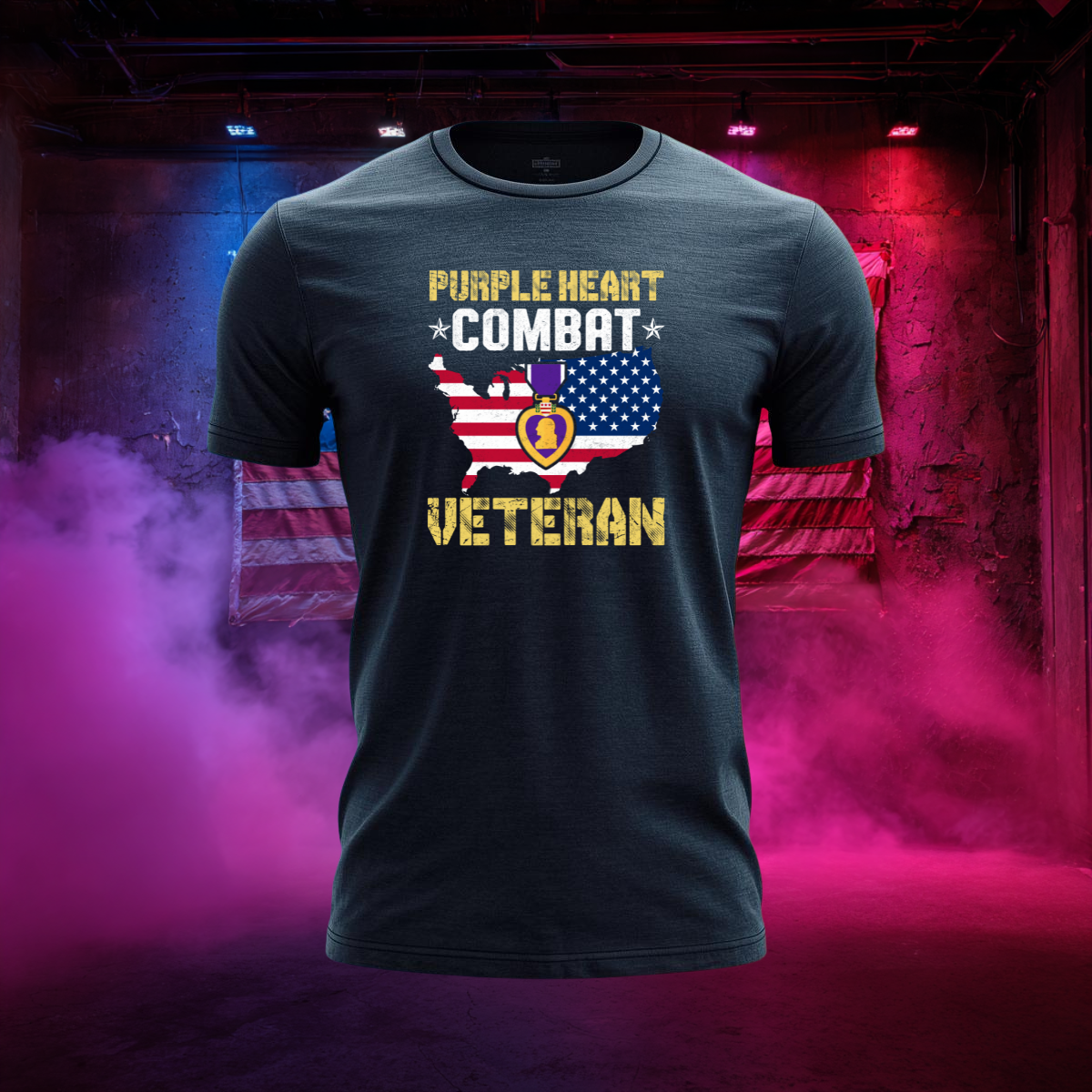 Purple Heart Combat Veteran T-Shirt