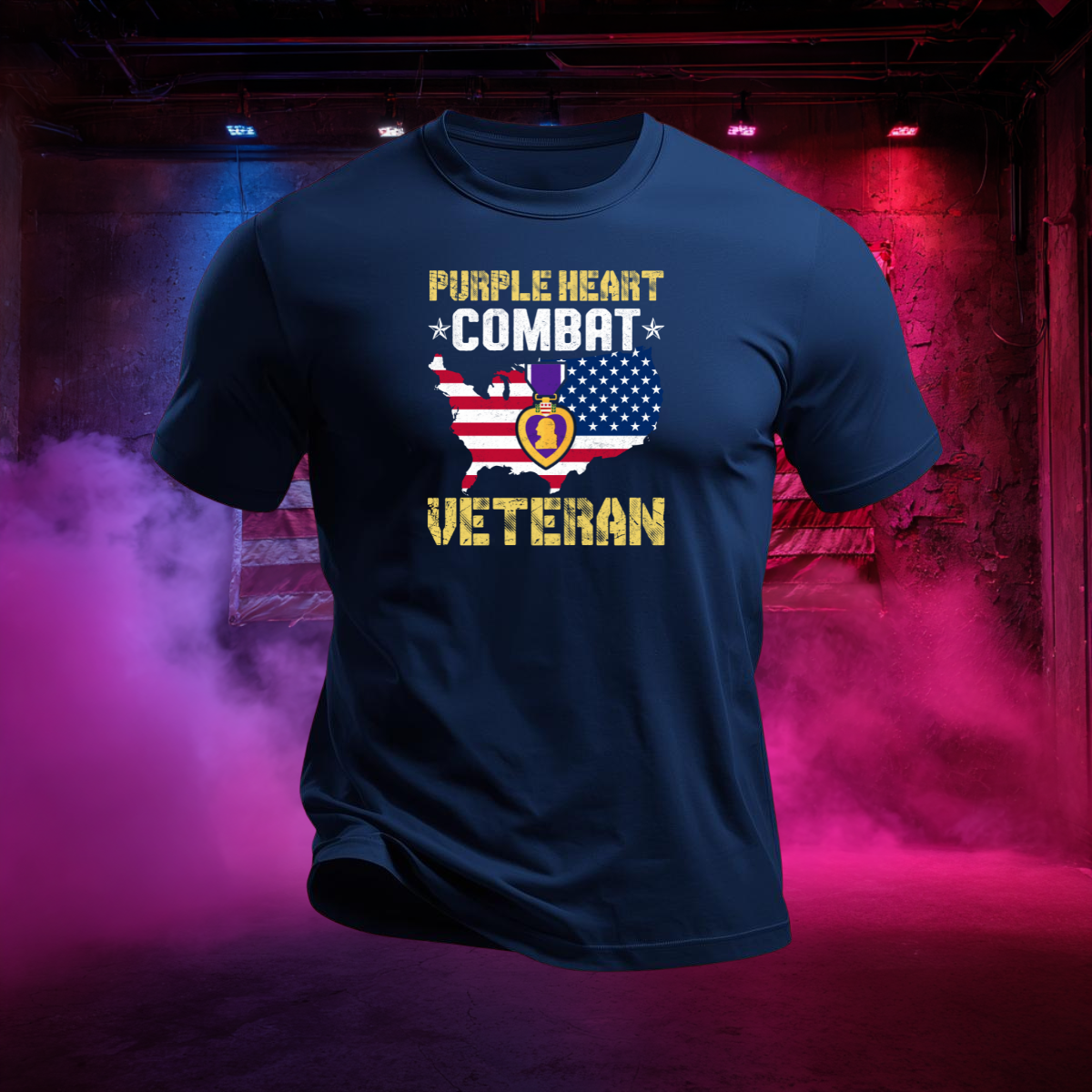 Purple Heart Combat Veteran T-Shirt