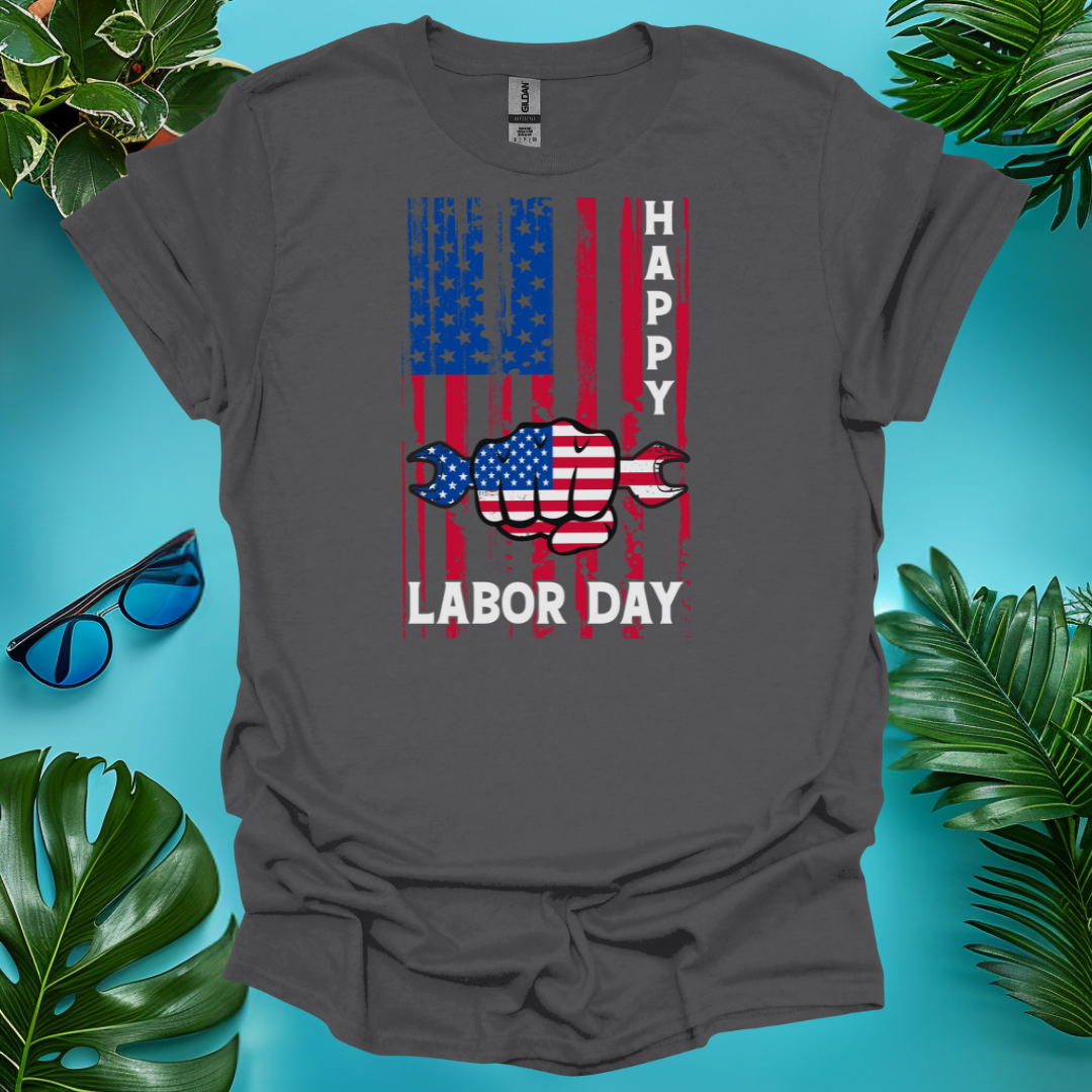 Distressed Flag Labor Day T-Shirt