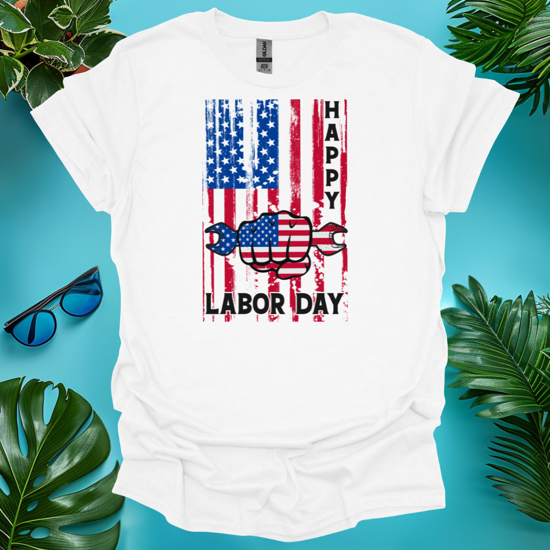 Distressed Flag Labor Day T-Shirt
