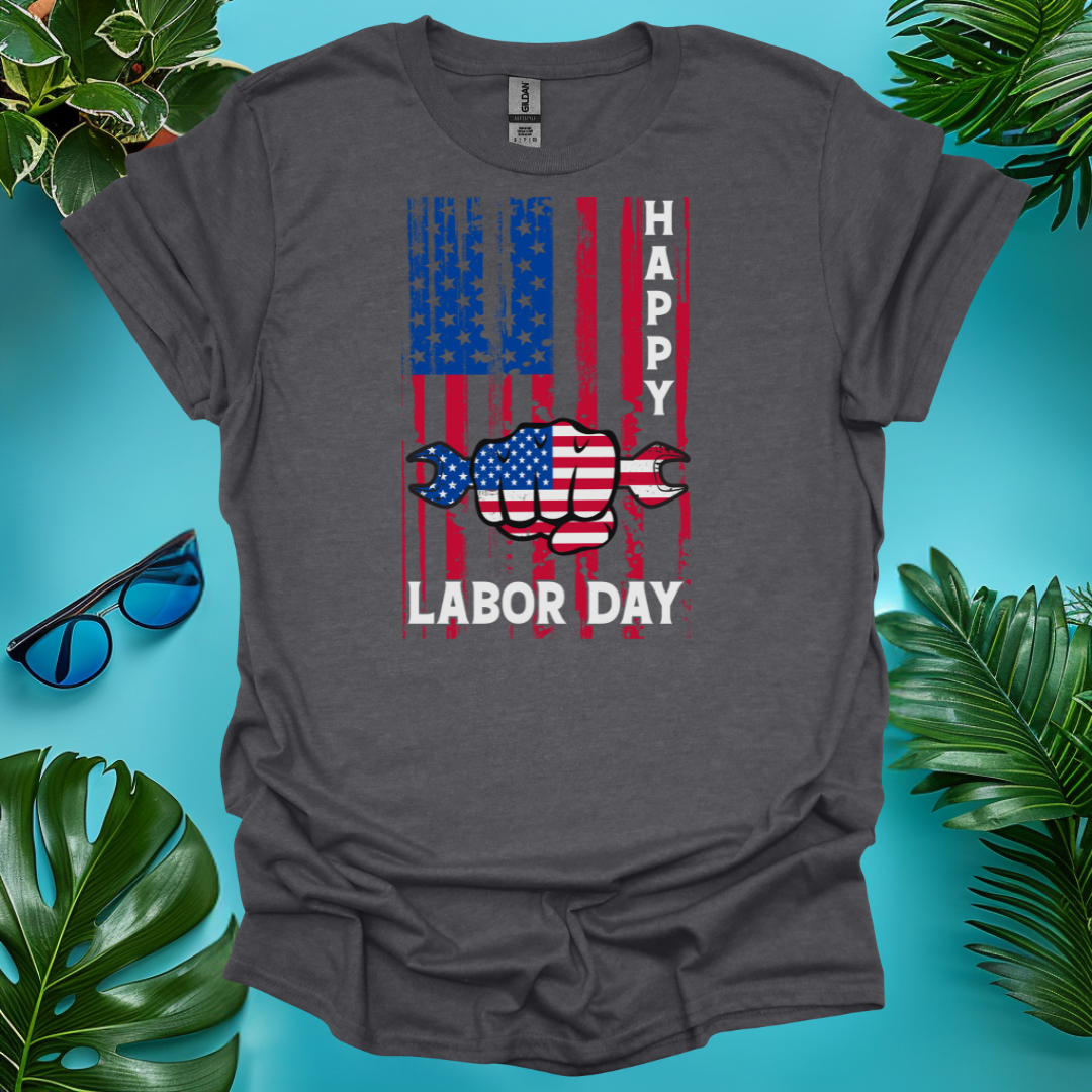 Distressed Flag Labor Day T-Shirt