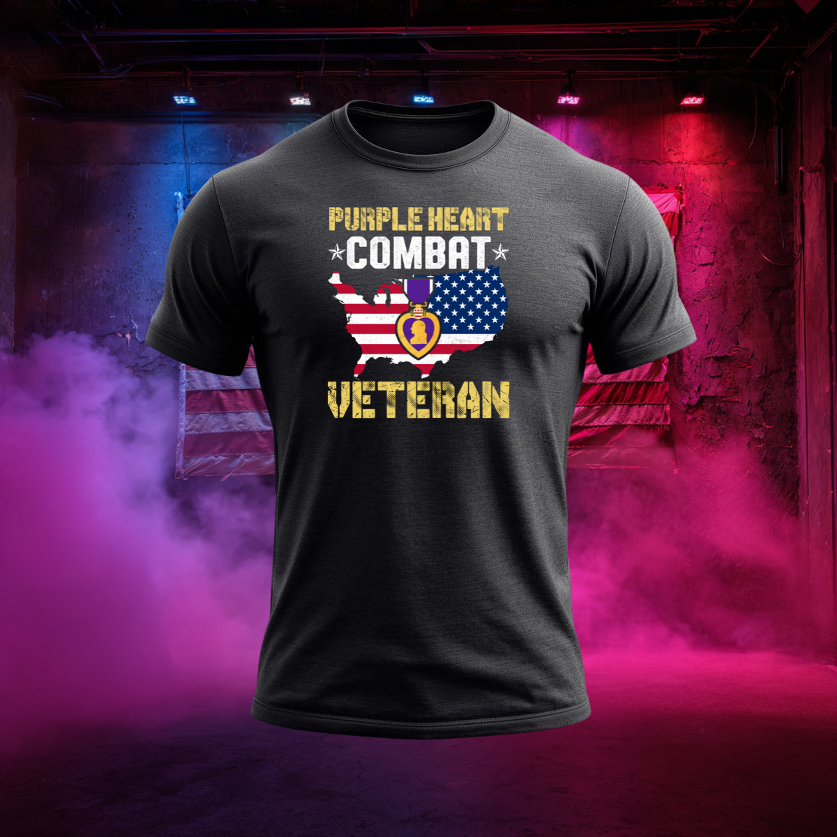 Purple Heart Combat Veteran T-Shirt