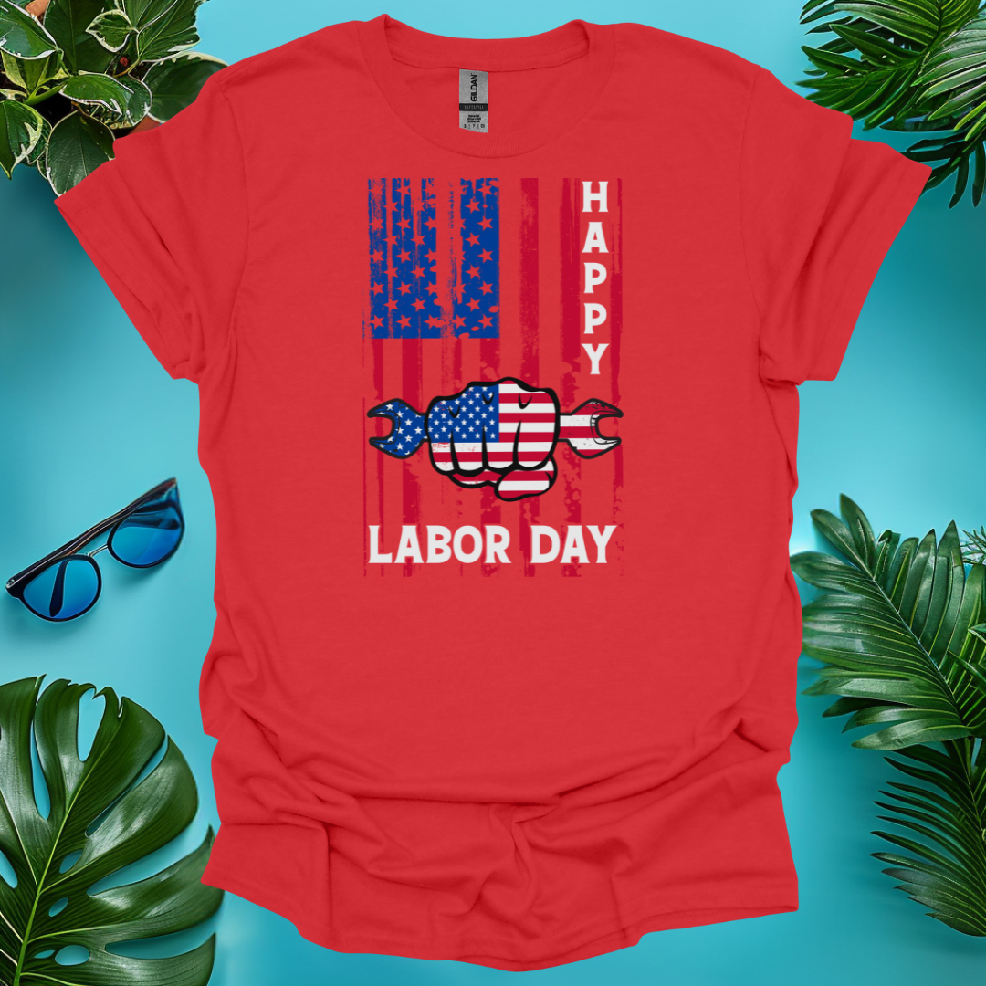 Distressed Flag Labor Day T-Shirt