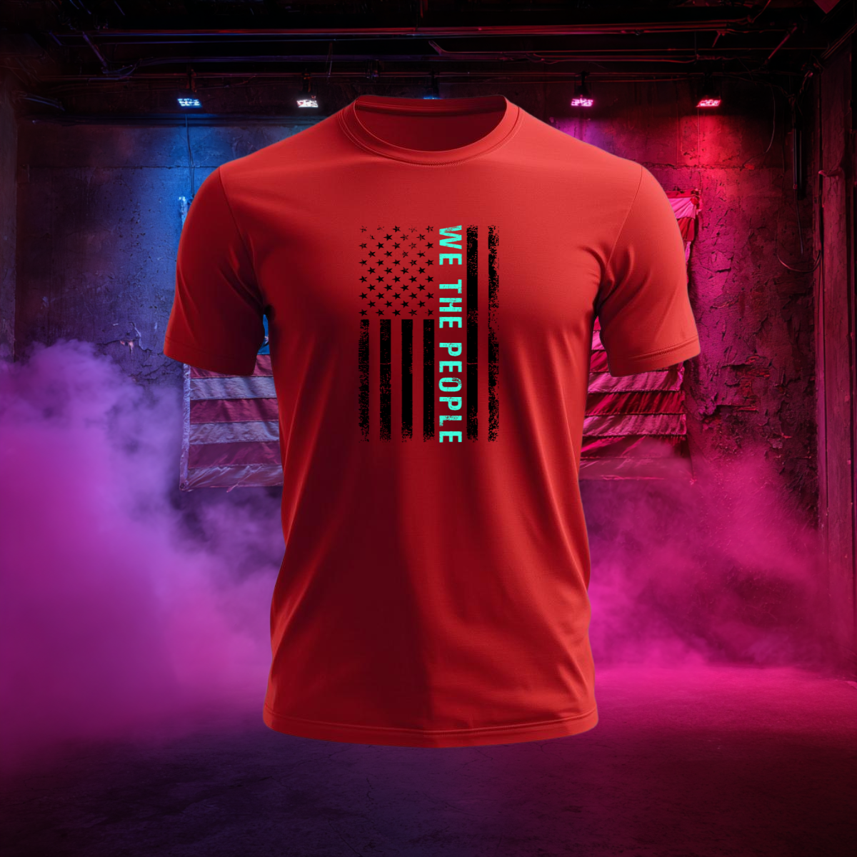 We The People Distressed Flag T-Shirt
