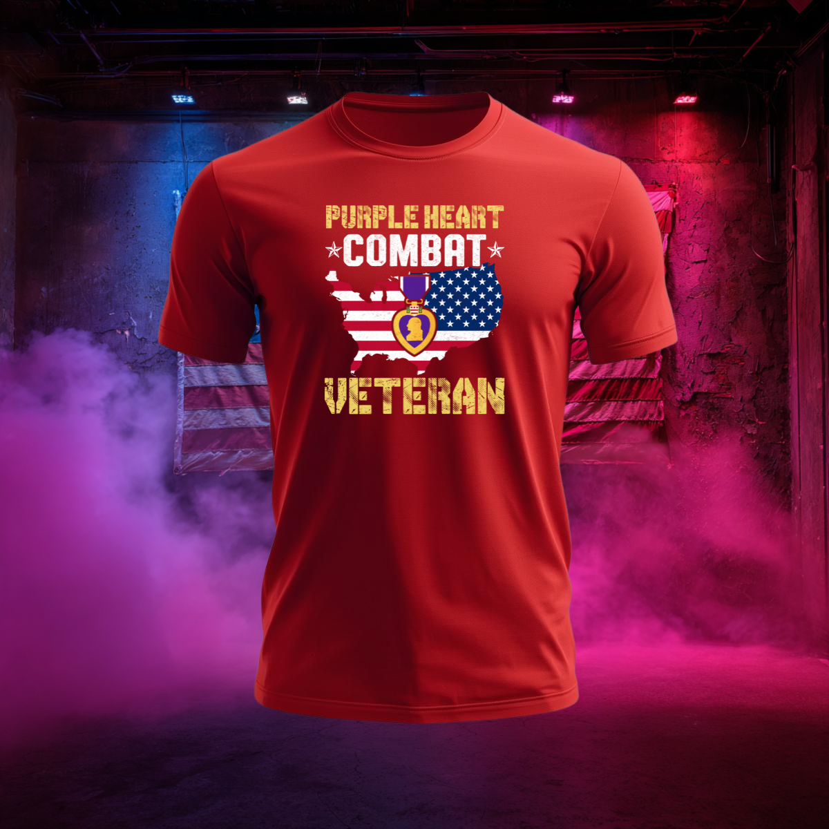 Purple Heart Combat Veteran T-Shirt