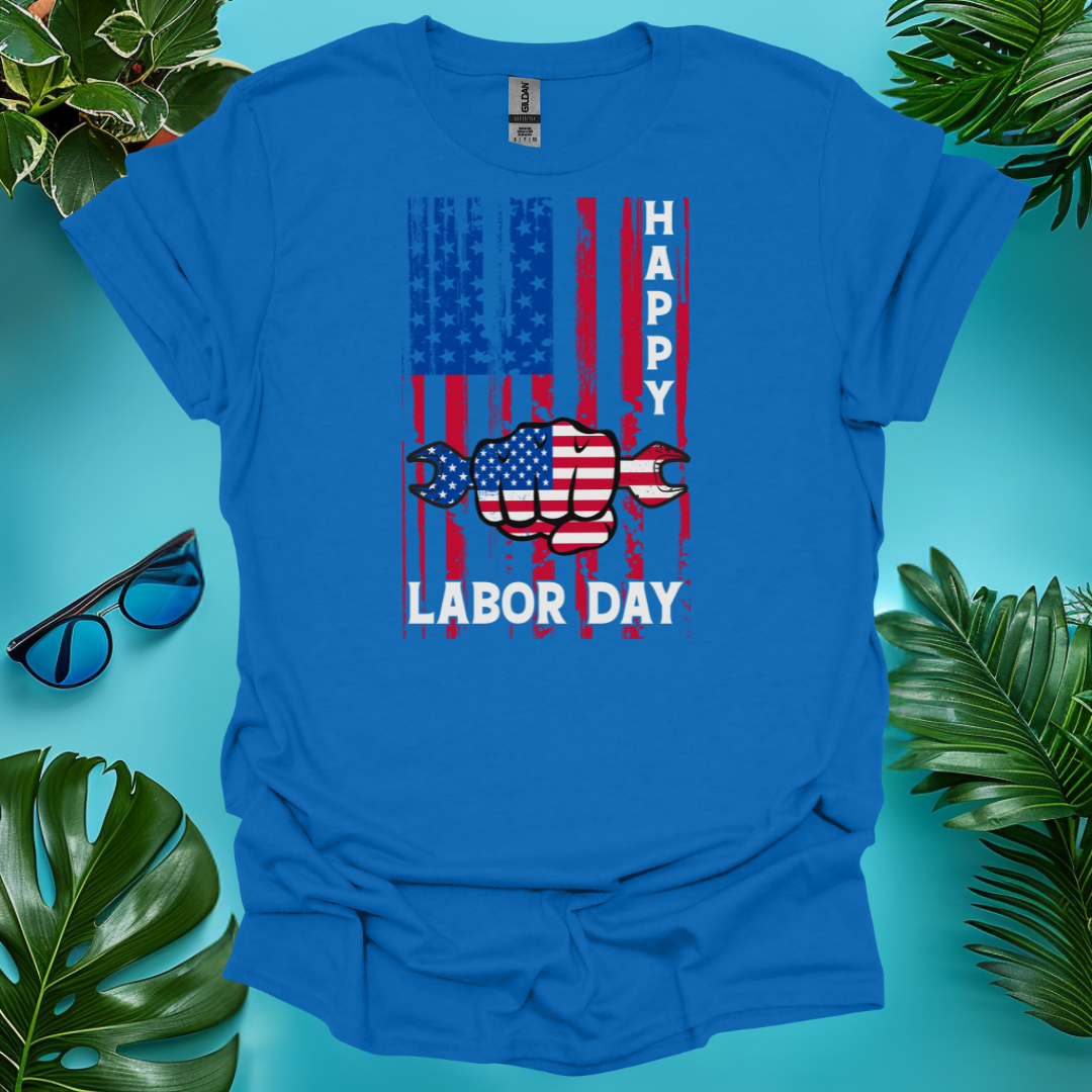 Distressed Flag Labor Day T-Shirt