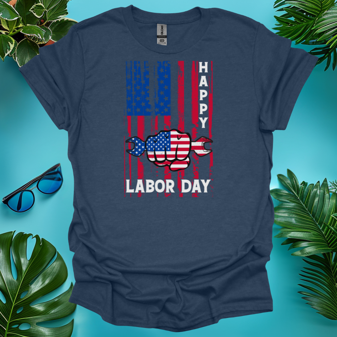Distressed Flag Labor Day T-Shirt