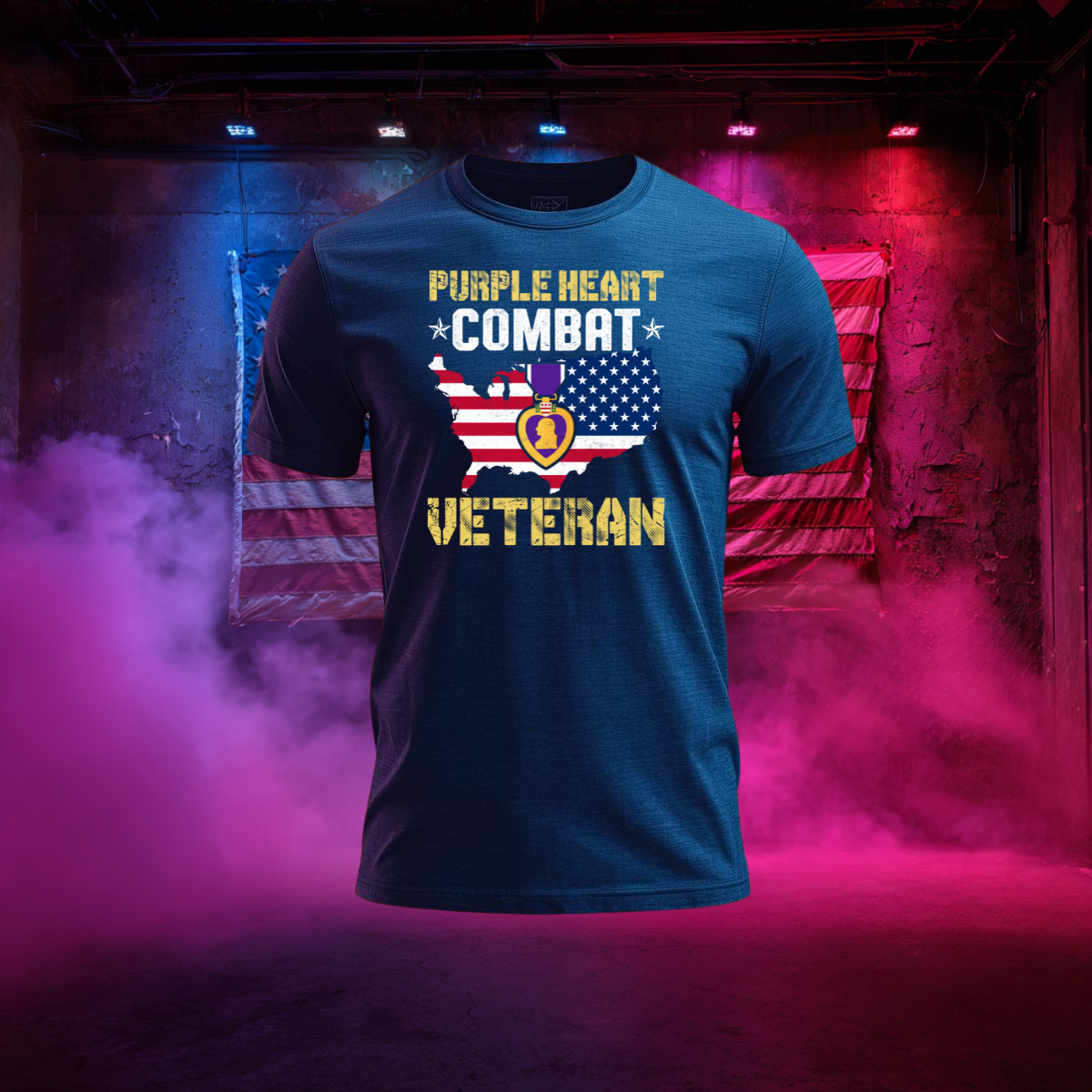 Purple Heart Combat Veteran T-Shirt