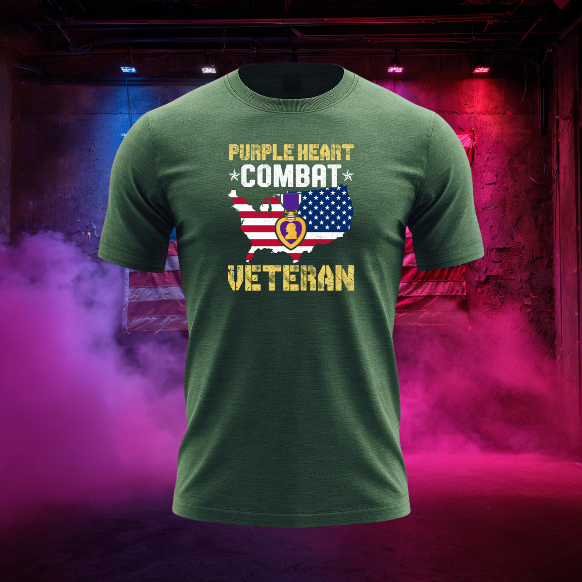 Purple Heart Combat Veteran T-Shirt