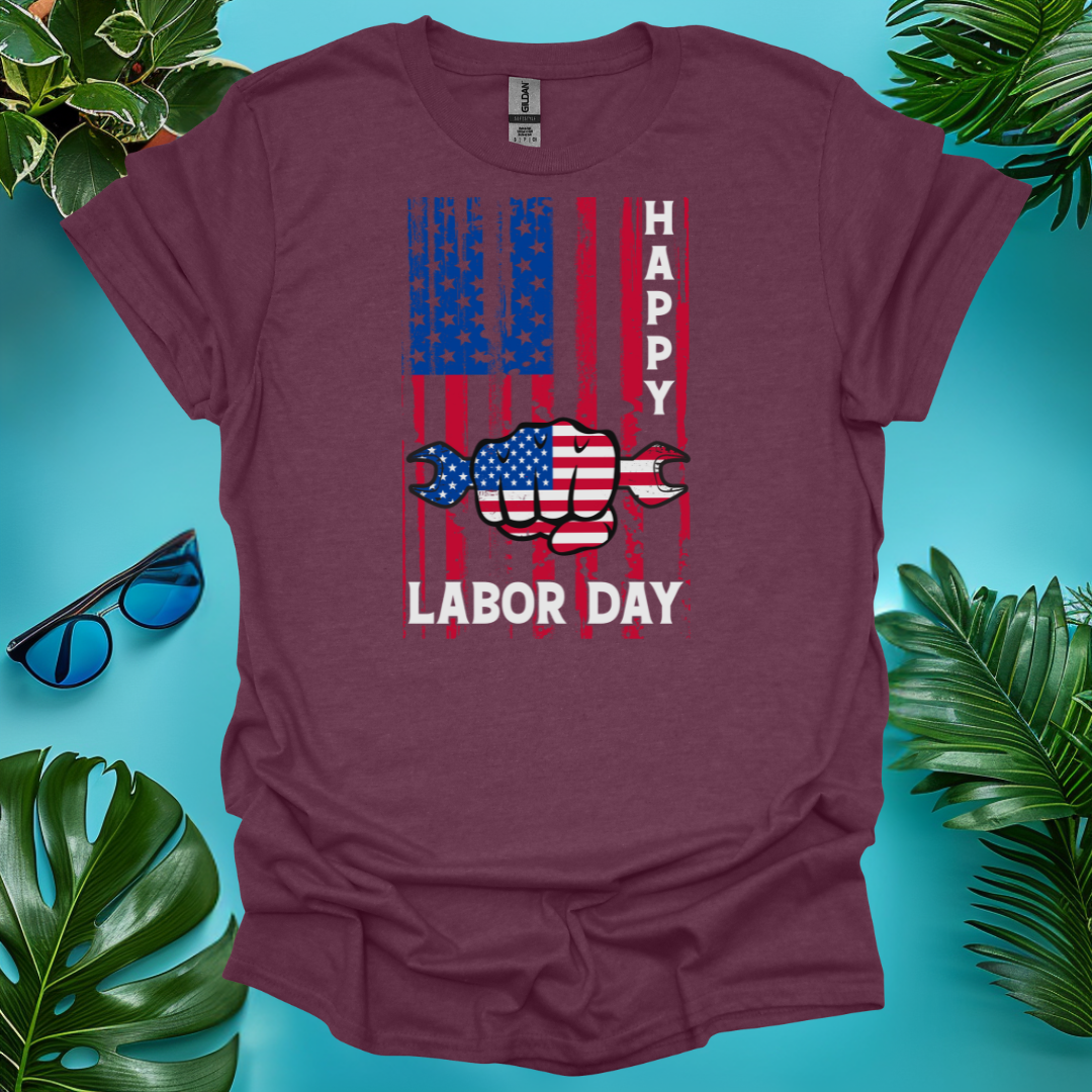 Distressed Flag Labor Day T-Shirt