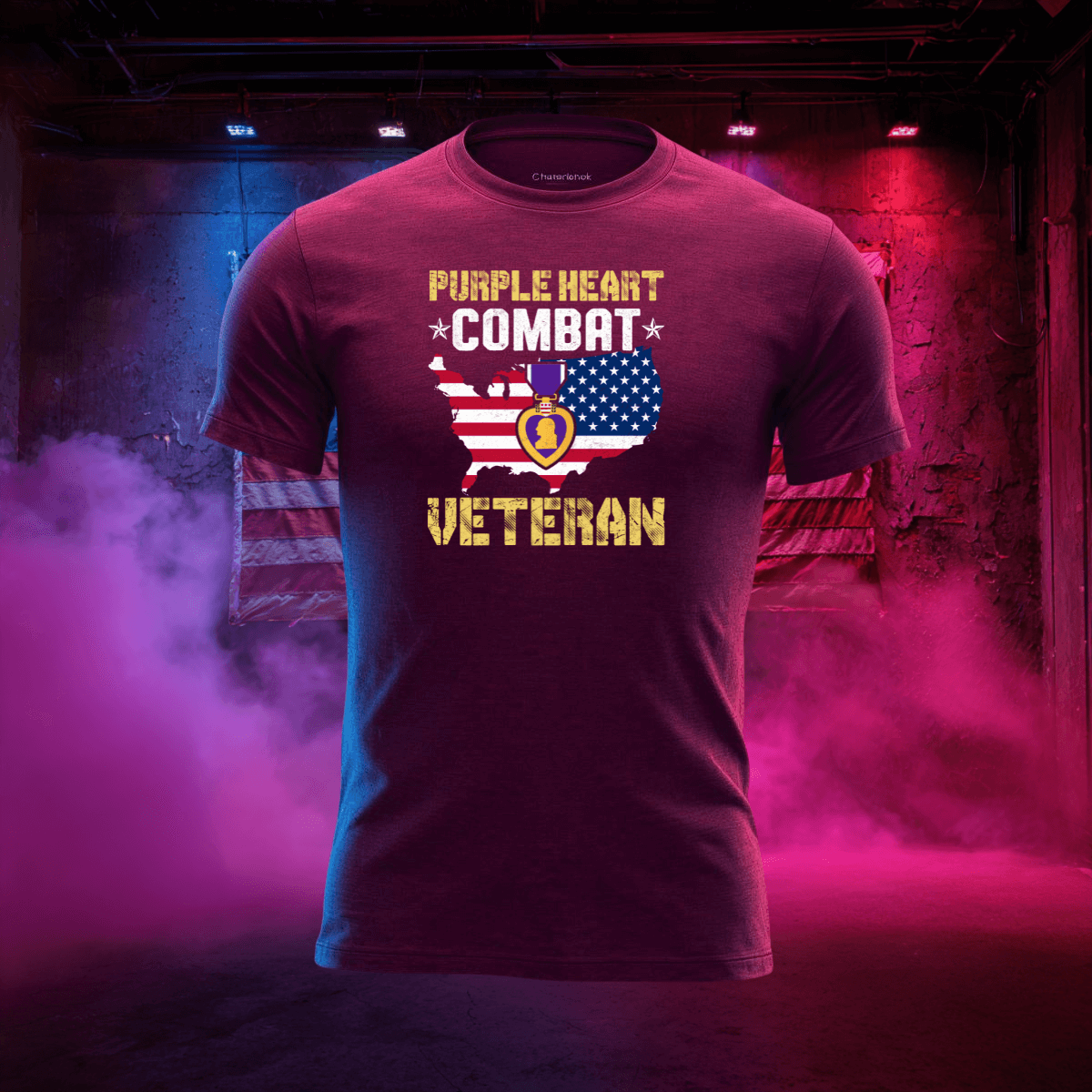 Purple Heart Combat Veteran T-Shirt