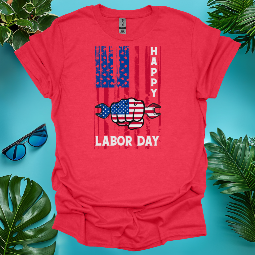 Distressed Flag Labor Day T-Shirt