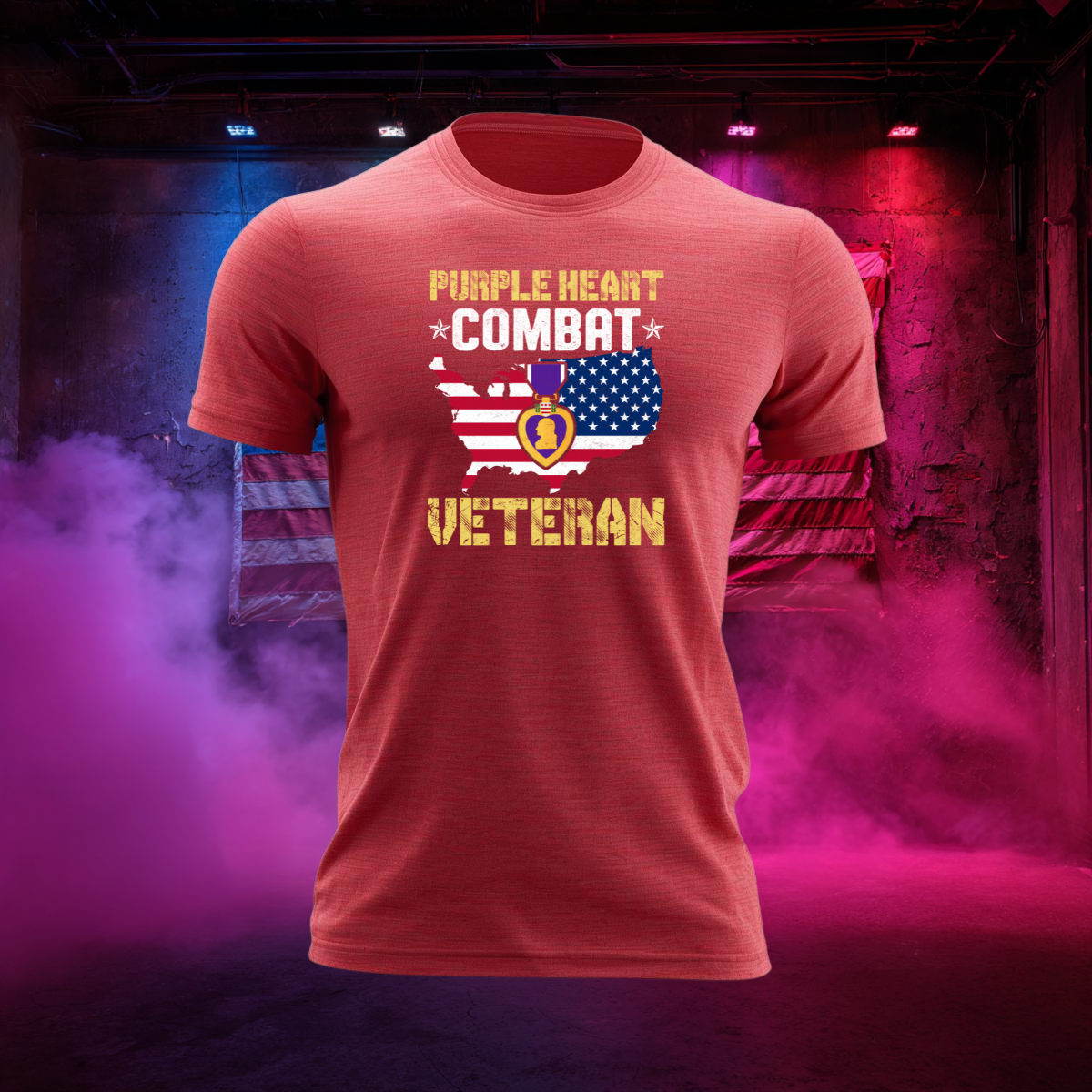 Purple Heart Combat Veteran T-Shirt