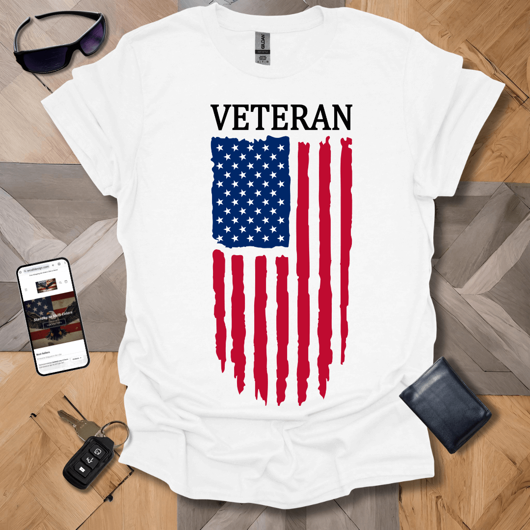American Distressed Flag Veteran Full Color Banner