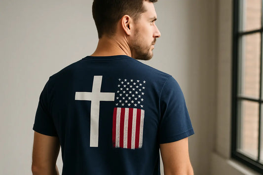 Cross and Flag T Shirt: Wear What You Stand For