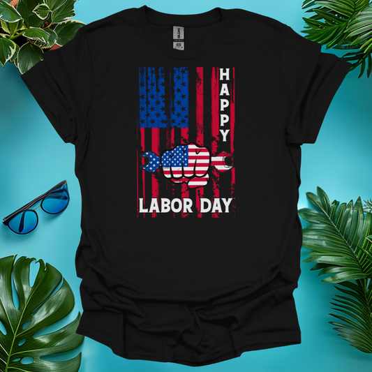 Distressed Flag Labor Day T-Shirt