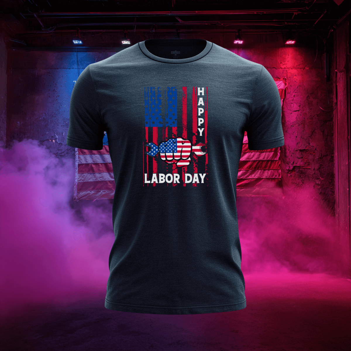 Distressed Flag Labor Day T-Shirt