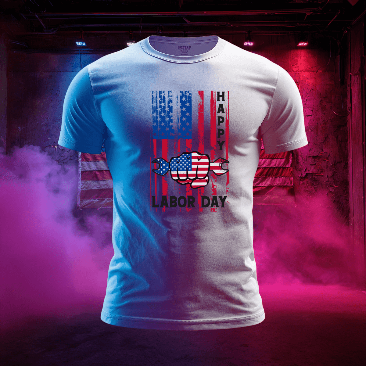 Distressed Flag Labor Day T-Shirt