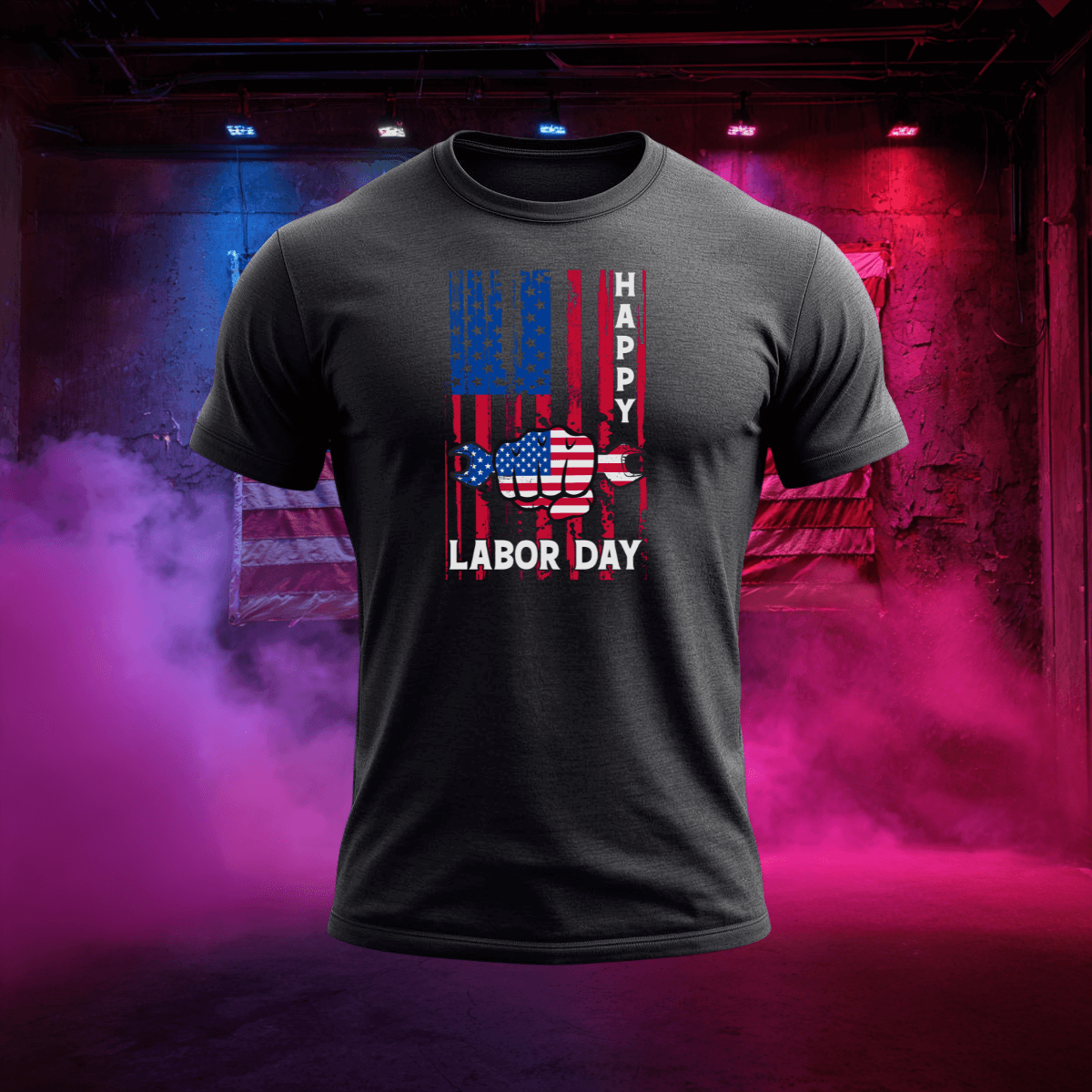 Distressed Flag Labor Day T-Shirt