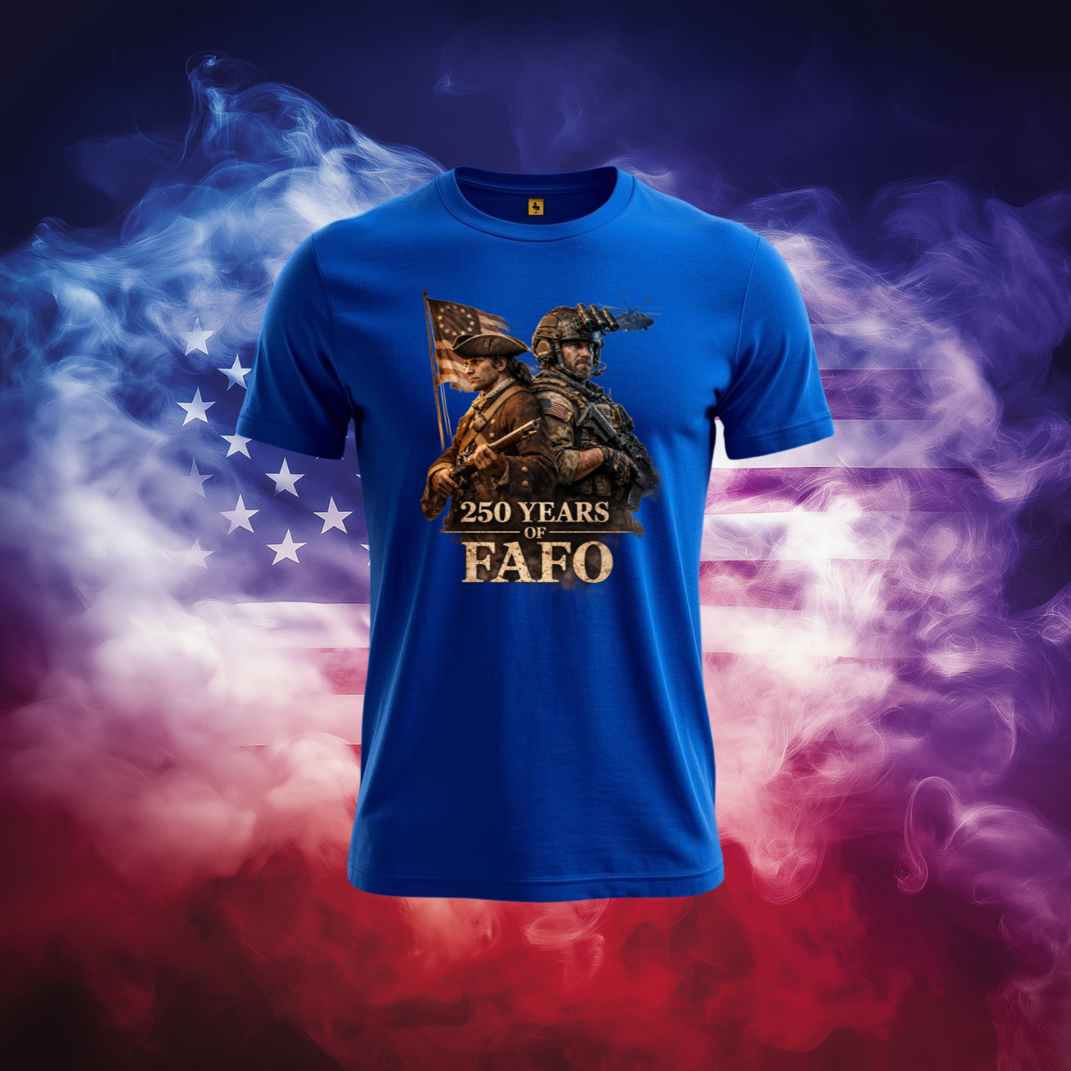 250 Years of FAFO Patriotic T-Shirt - Revolutionary & Modern Soldier Graphic Tee