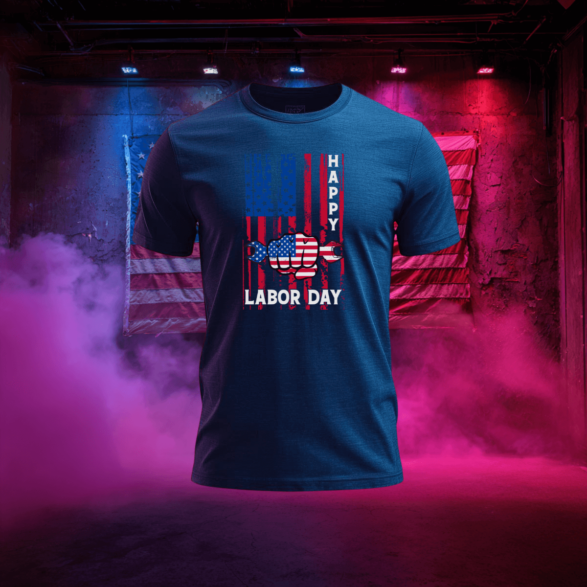 Distressed Flag Labor Day T-Shirt