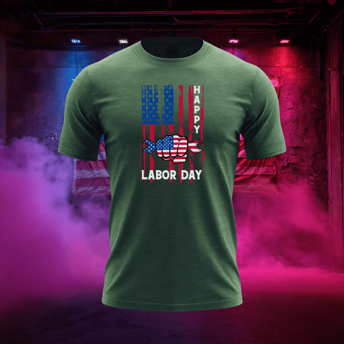 Distressed Flag Labor Day T-Shirt