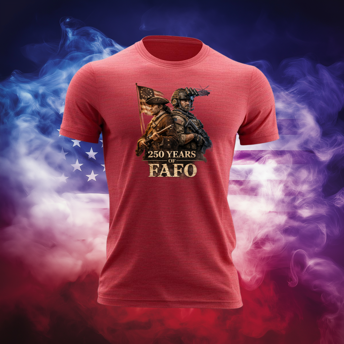 250 Years of FAFO Patriotic T-Shirt - Revolutionary & Modern Soldier Graphic Tee