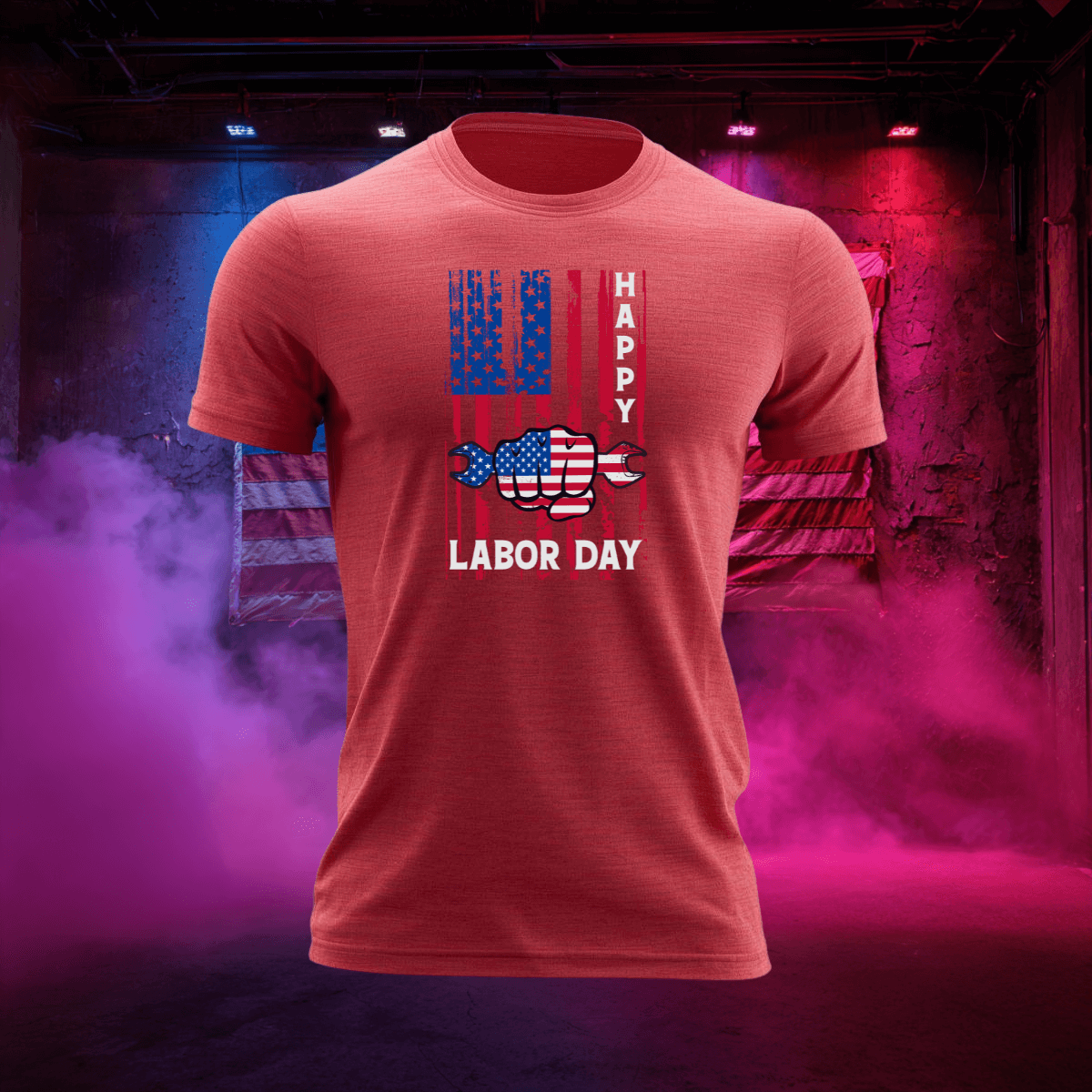 Distressed Flag Labor Day T-Shirt