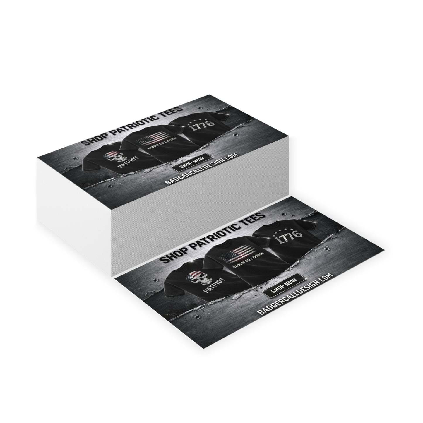 Patriotic Apparel Business Cards — 'Shop Patriotic Tees' Promotional Card 2.0