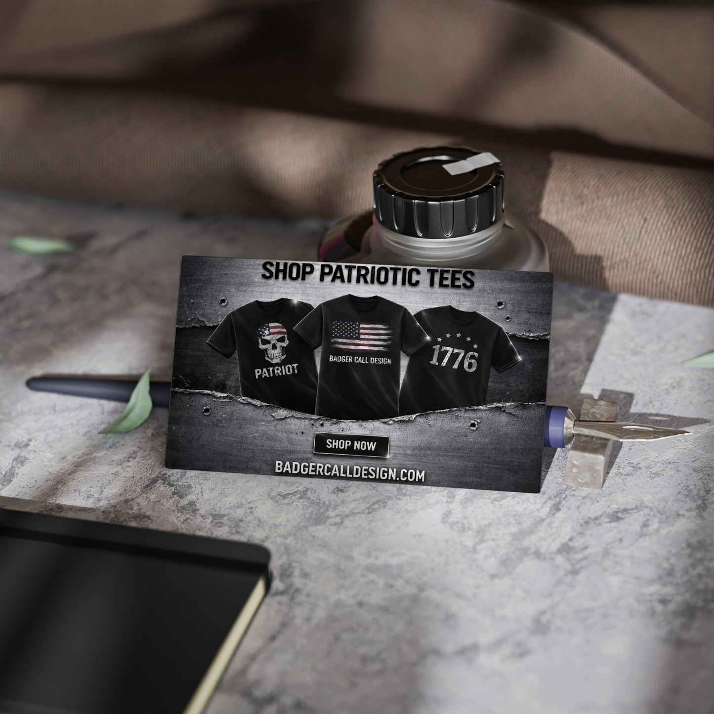 Patriotic Apparel Business Cards — 'Shop Patriotic Tees' Promotional Card 2.0
