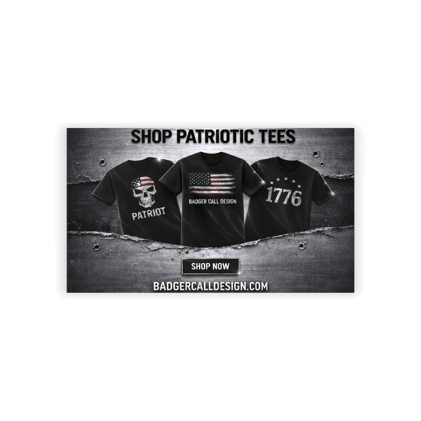 Patriotic Apparel Business Cards — 'Shop Patriotic Tees' Promotional Card 2.0