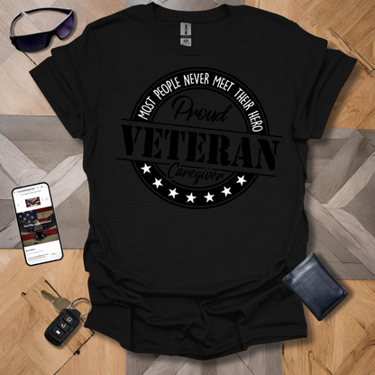 Proud Veteran Caregiver Black & White Logo