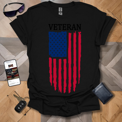 American Distressed Flag Veteran 1/2 Color Banner