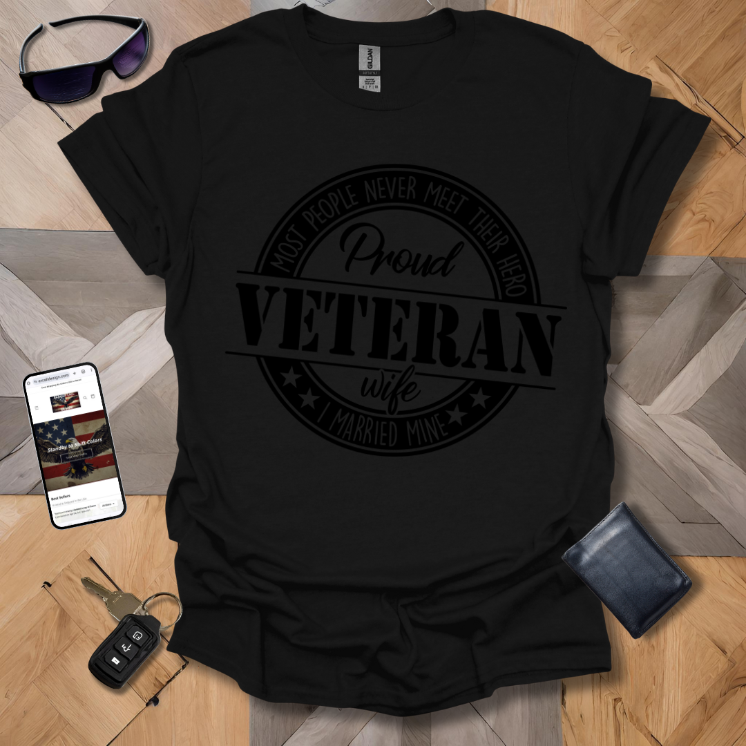 Proud Veteran Wife Black Logo