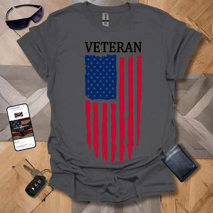 American Distressed Flag Veteran 1/2 Color Banner