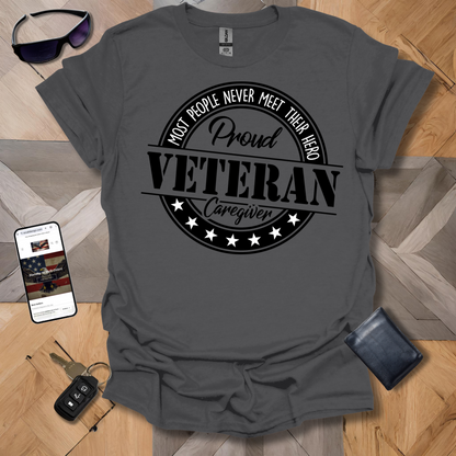 Proud Veteran Caregiver Black & White Logo