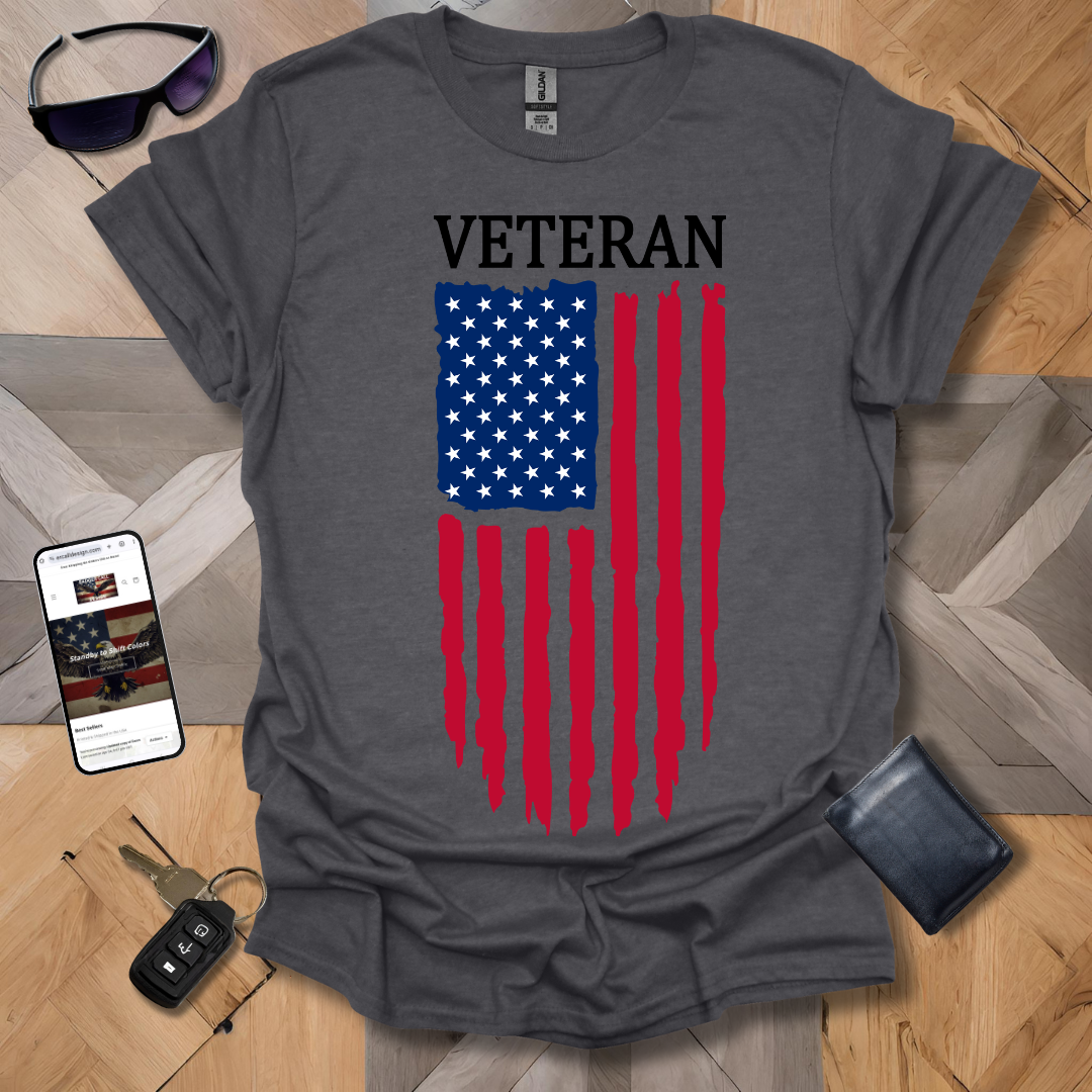 American Distressed Flag Veteran Full Color Banner Heathers