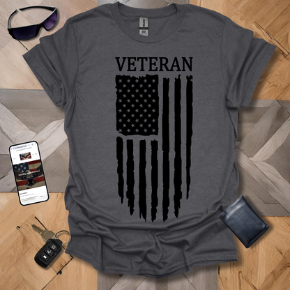 American Distressed Flag Veteran Black Banner Heathers