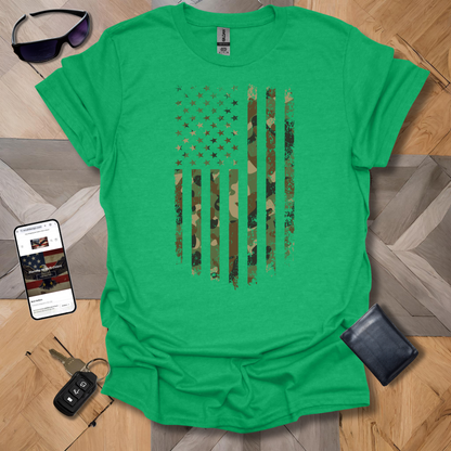 USA Military Cammo Flag T-Shirt