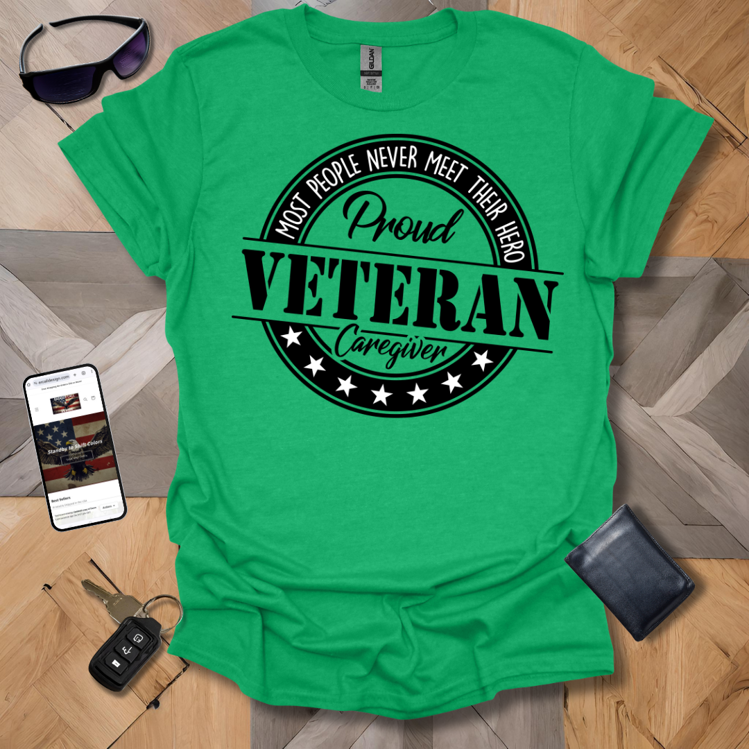 Proud Veteran Caregiver Black & White Logo Heathers