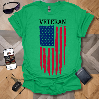 American Distressed Flag Veteran 1/2 Color Banner Heathers