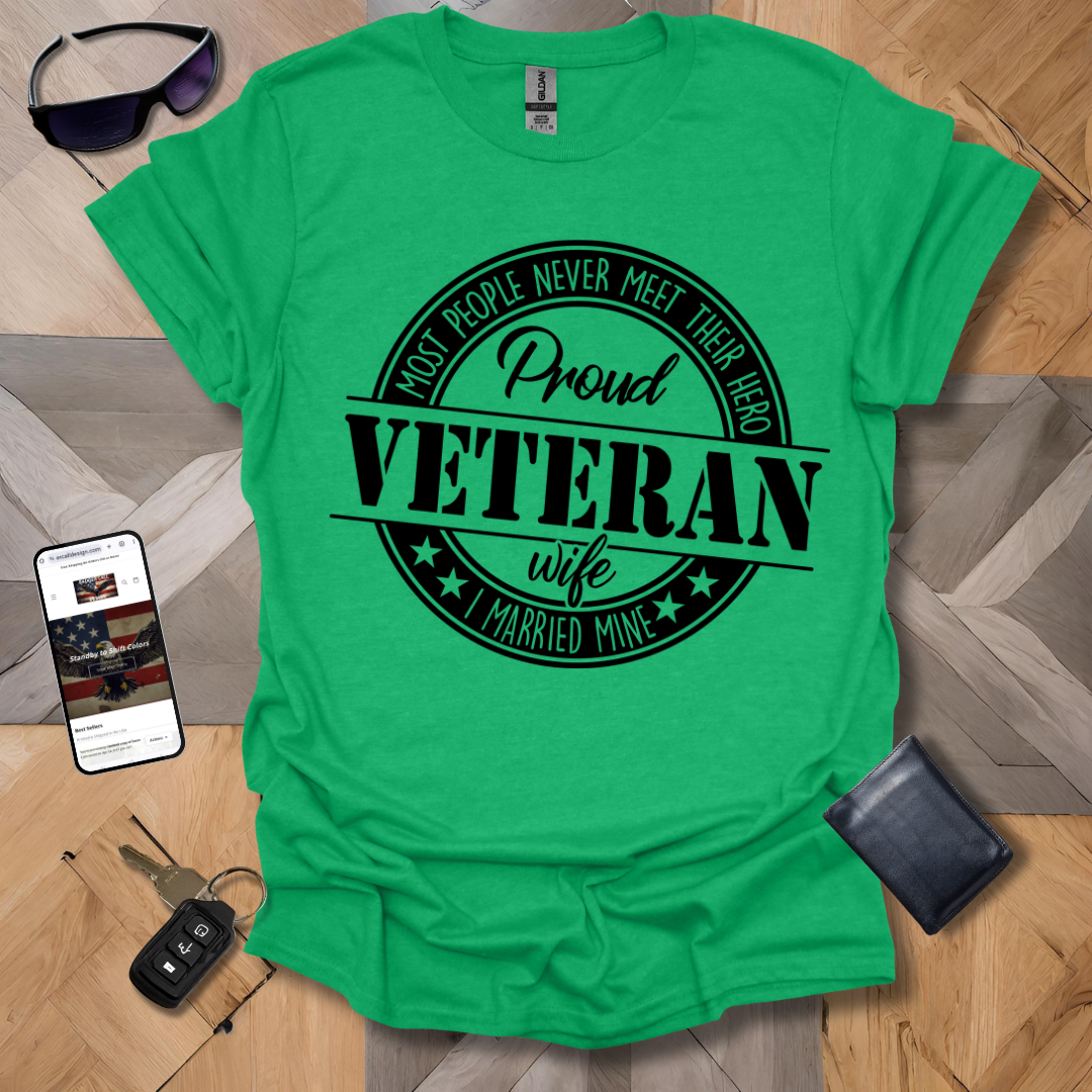 Proud Veteran Wife Black Logo Heathers