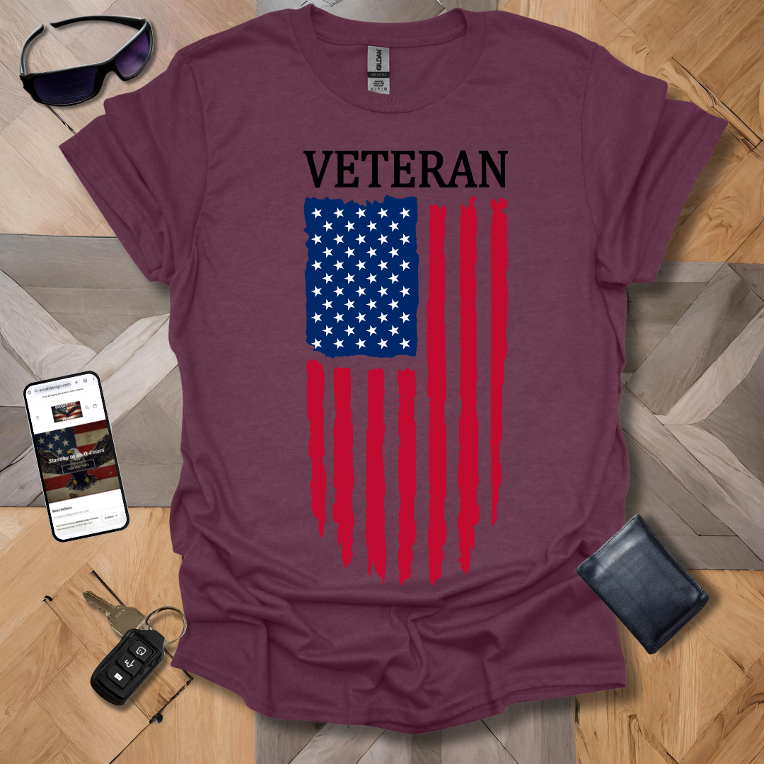 American Distressed Flag Veteran Full Color Banner Heathers