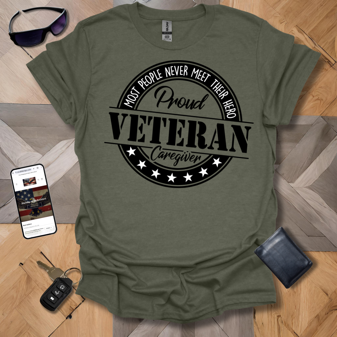 Proud Veteran Caregiver Black & White Logo Heathers