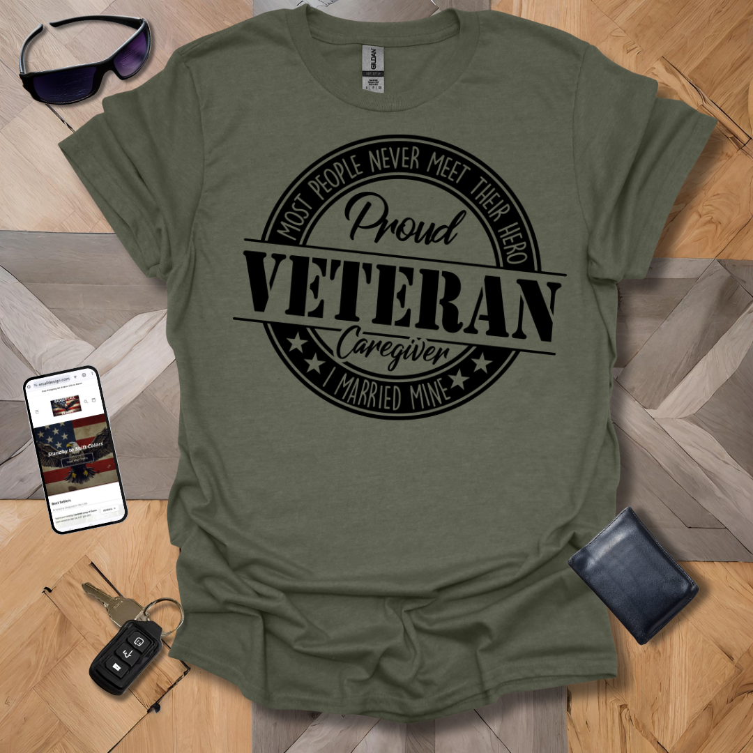 Proud Veteran Caregiver  Black Logo Heathers