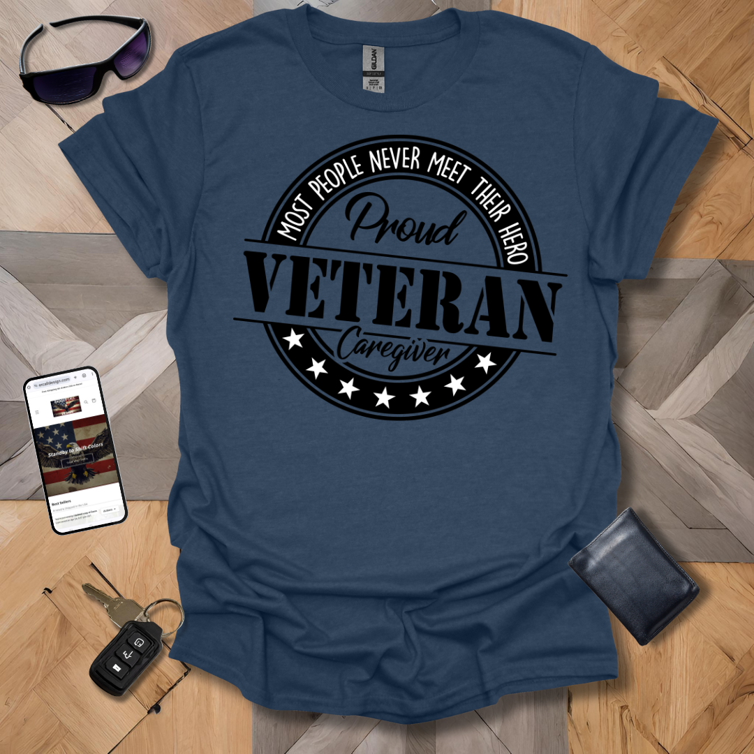 Proud Veteran Caregiver Black & White Logo Heathers