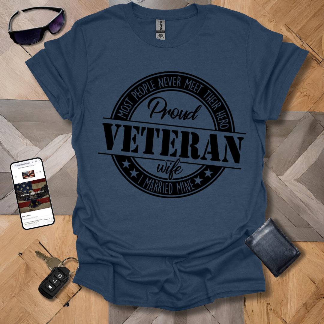 Proud Veteran Wife Black Logo Heathers