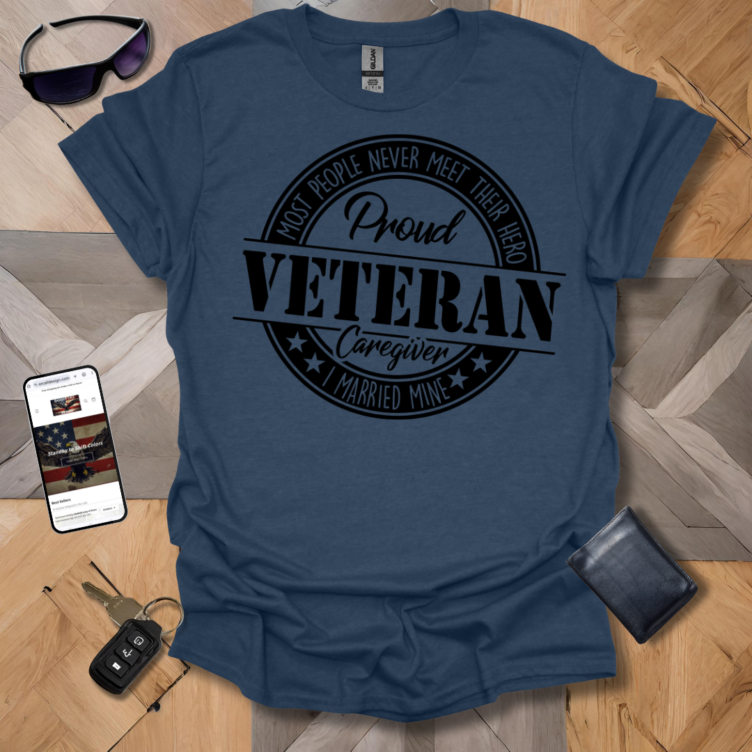 Proud Veteran Caregiver  Black Logo Heathers